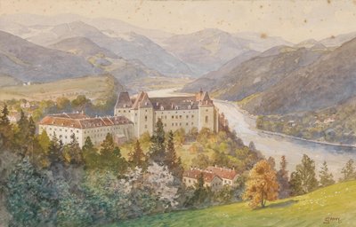 Vista sul castello di Grein sul Danubio da Georg Janny